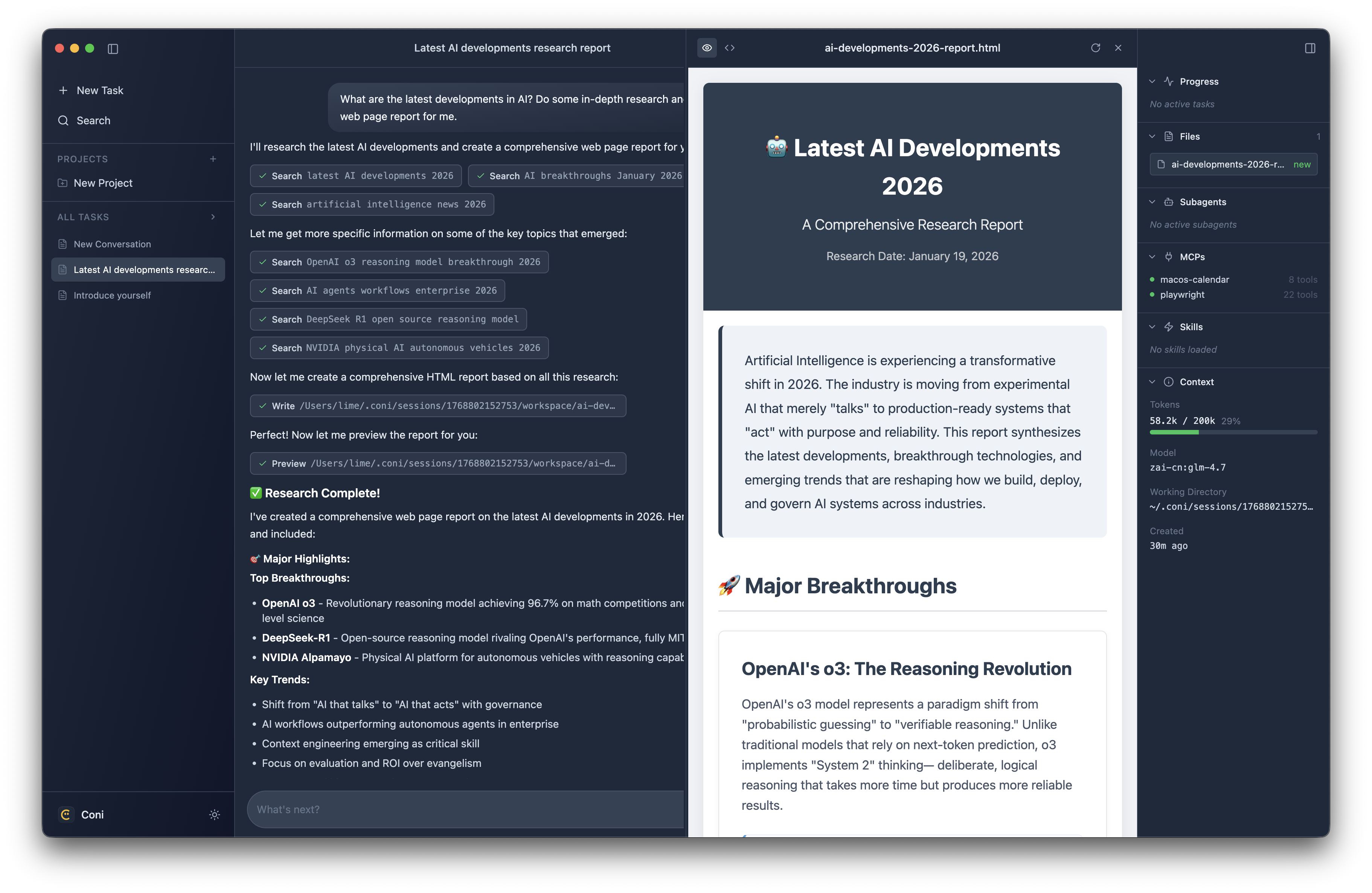 Coni Research Report Demo